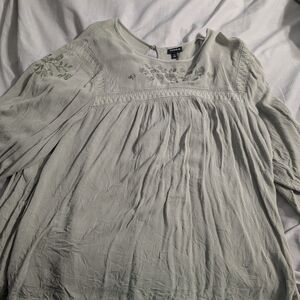 torrid Sage Green Embroidered Peasant Tunic